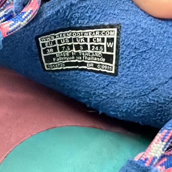 Keen Sandals Womens Size 7.5 Uneek Water Shoes Bungee Cord Slip On Blue Pink - Picture 8 of 11